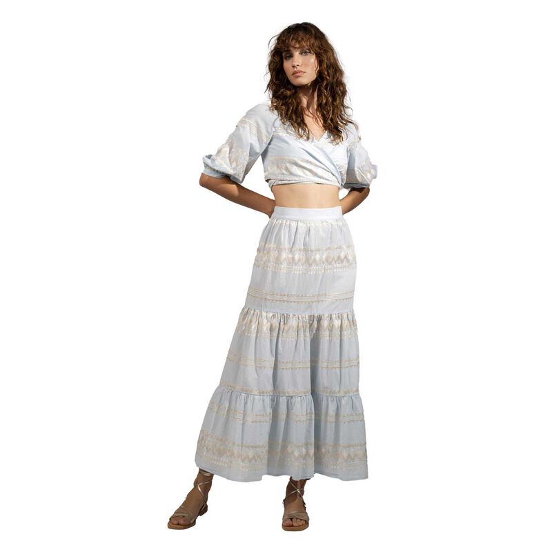 Aether Concept Light Blue Off White Dress image number 0